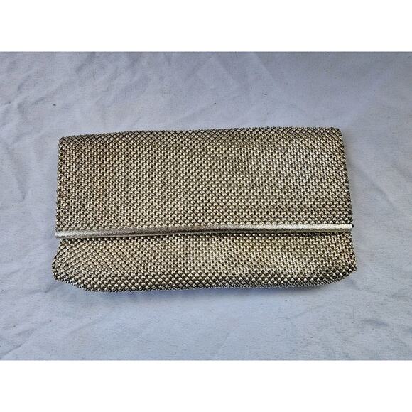 Vintage Whiting and Davis Gold Mesh Small Clutch Purse Evening Bag 1950s Antique - Picture 1 of 7